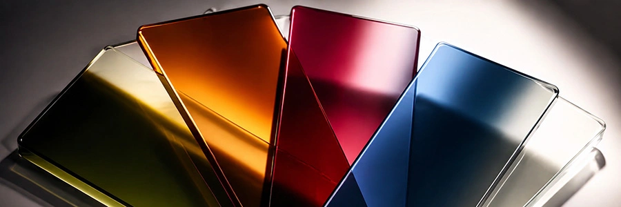 Acetate sheets fanned out showing colour and gradient options