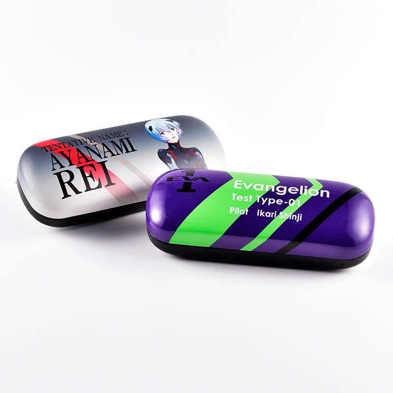 Hard shell eyeglass cases with full-color custom print artwork — OEM branding sample