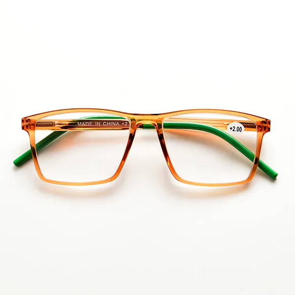Clear transparent rectangle reading glasses in lightweight polycarbonate