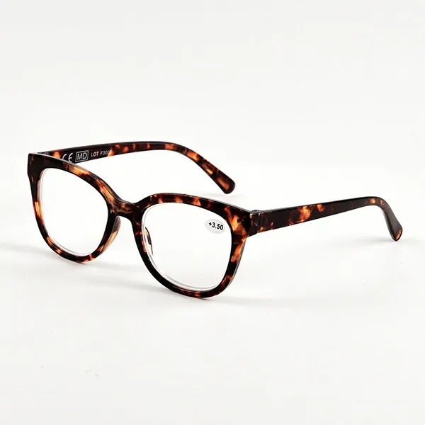 Brown tortoise shell cat eye reading glasses with full acetate frame