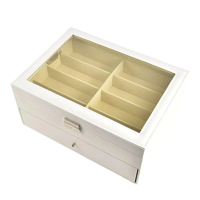White Leather Sunglasses Organizer