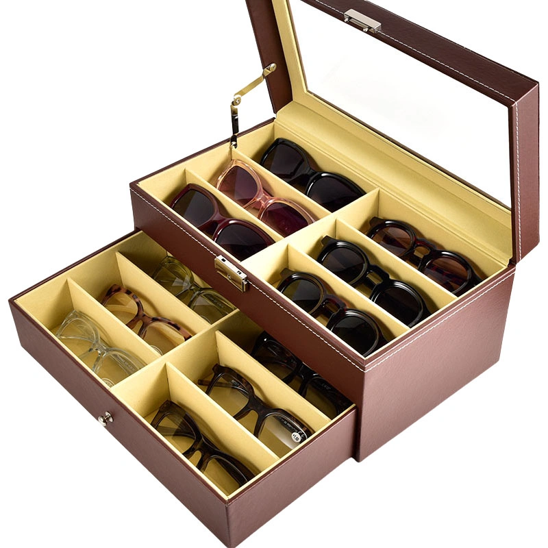 Leather Eyeglass Organizer Brown