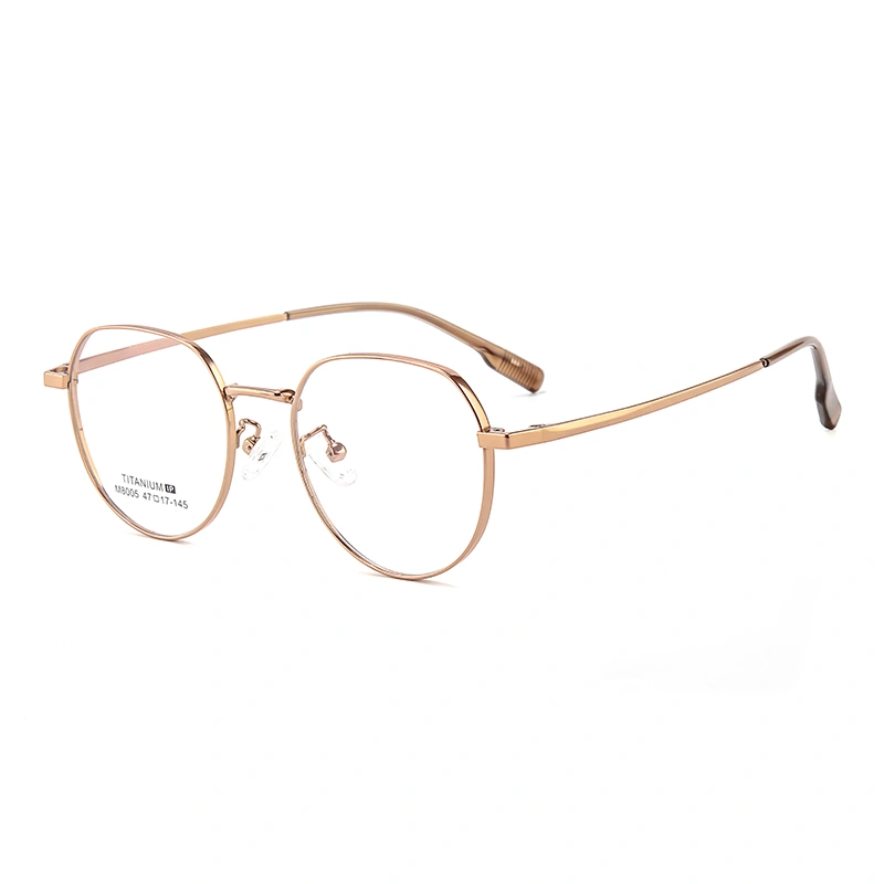 Stylish gold color titanium eyeglasses for women