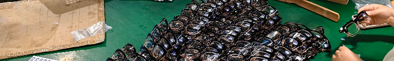 packing of eyeglasses in factory