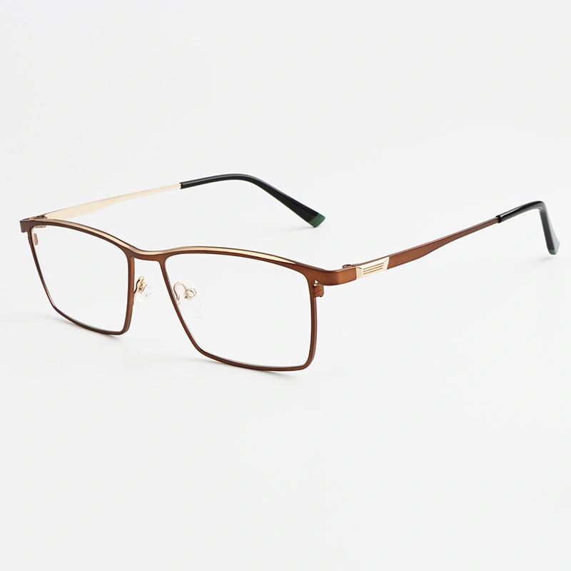 Coffee color metal square glasses frames