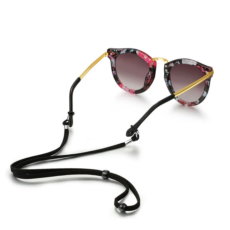 Vibrant red eyeglass straps for sports featuring lightweight neoprene and secure metal ends for active lifestyle brands.