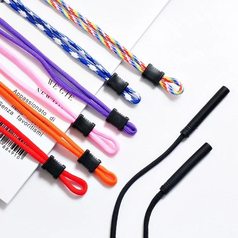 Color assortment of eyeglasses holder straps with adjustable sliders for bulk wholesale and OEM orders.