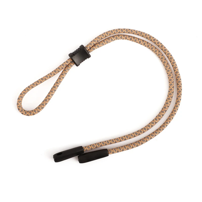 High-visibility neon yellow eyewear retainer strap with adjustable cord for safety and construction eyewear wholesale.