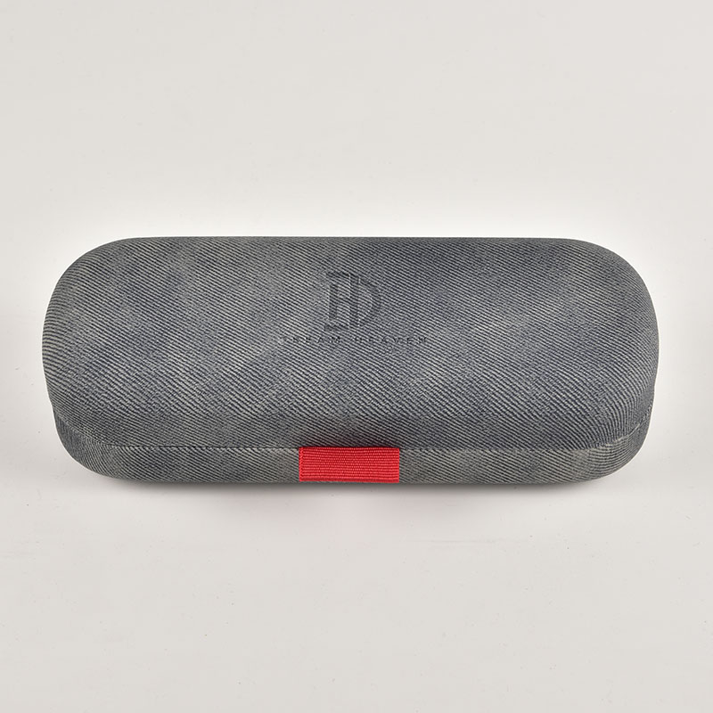 A classic black fabric-texture hardshell glasses case, available as a ready-to-brand ODM product for wholesale partners and importers.