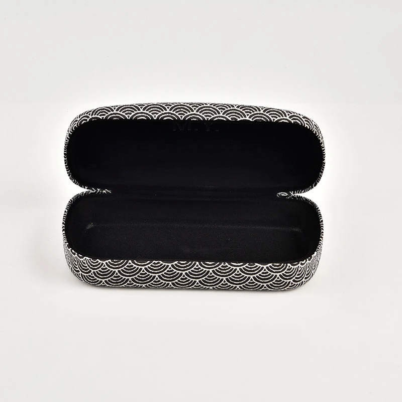 Open view of bespoke cases for glasses spectacles showing high-quality lining and space for large frame sunglasses.