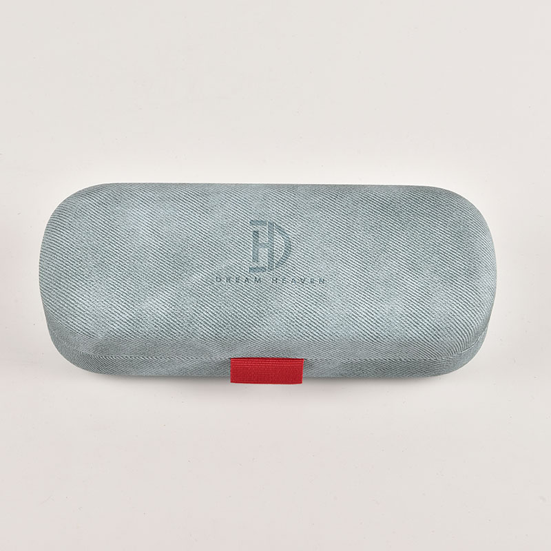 A vibrant blue hardshell glasses case with a texture fabric finish, offered wholesale for bulk purchasing.