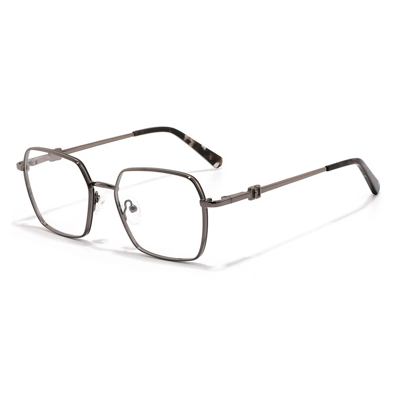 Ladies metal frame glasses side view showing temple details.