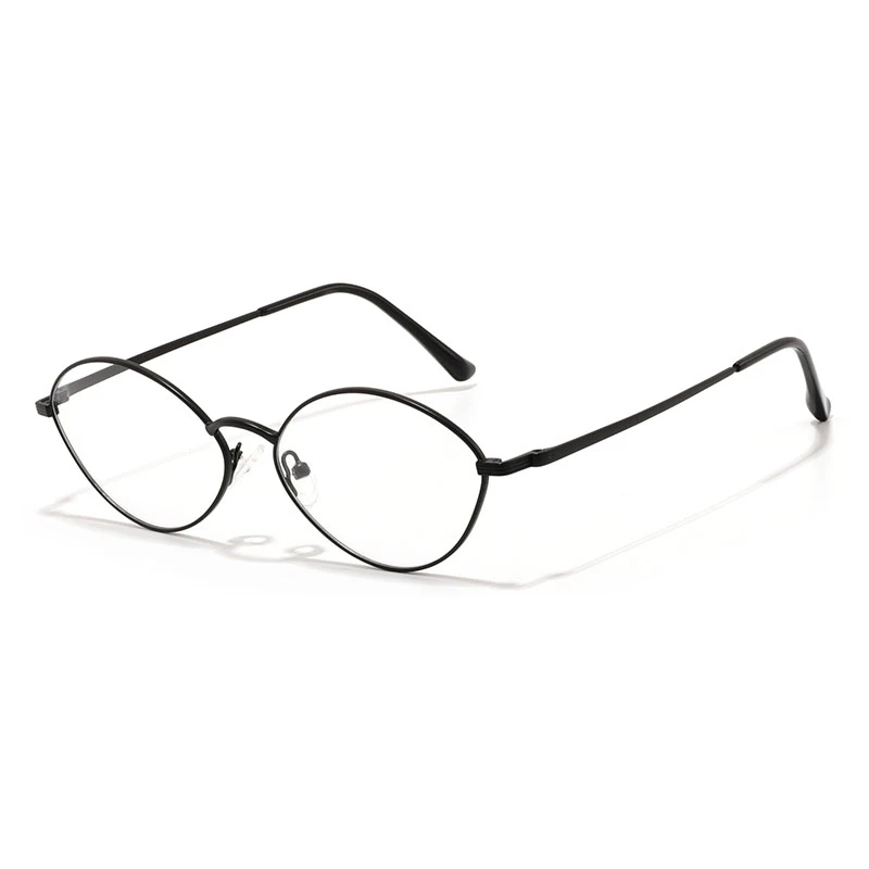 Retro round metal optical frames in black color.
