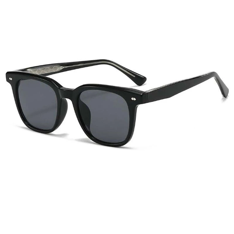 a classic black sunglasses with grey lenses.