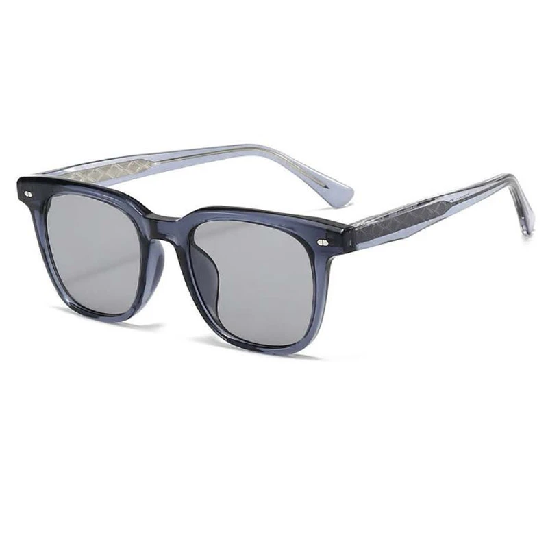 a stylish sunglasses for men with a translucent navy blue frame.