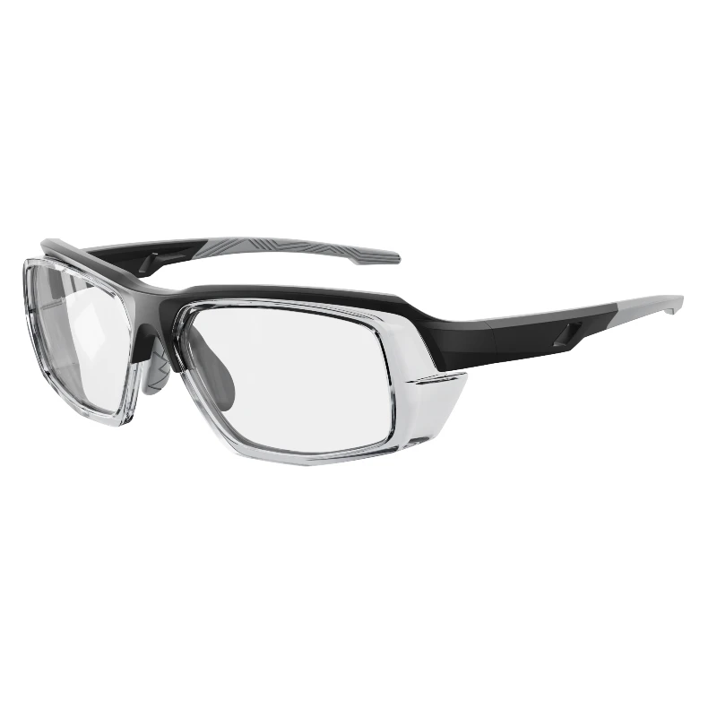 Black pickleball safety glasses women gray temples square frame clear sport eyewear